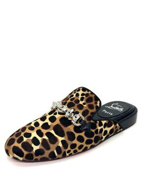 Christian Louboutin COOLITO SWING Pony Leopard Mules Slipper Slide Sandals